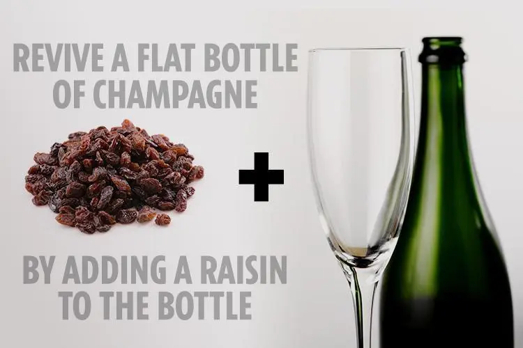 raisins and a glass of champagne