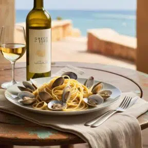 Greco di Tufo with Linguine alle Vongole – Classic Italian Seafood Pairing Greco di Tufo with Linguine alle Vongole – Classic Italian Seafood Pairing