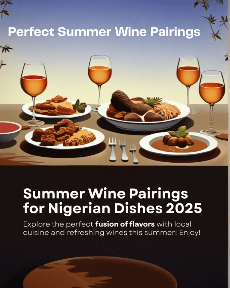Chilled white wine and spicy Nigerian jollof rice served outdoors for summer pairing