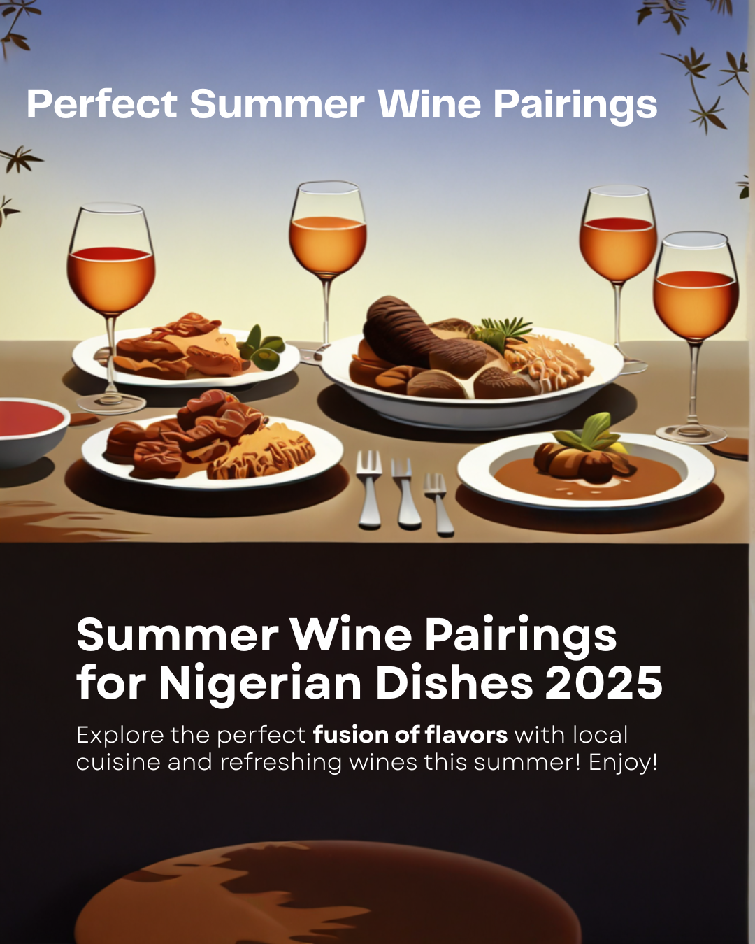 Chilled white wine and spicy Nigerian jollof rice served outdoors for summer pairing