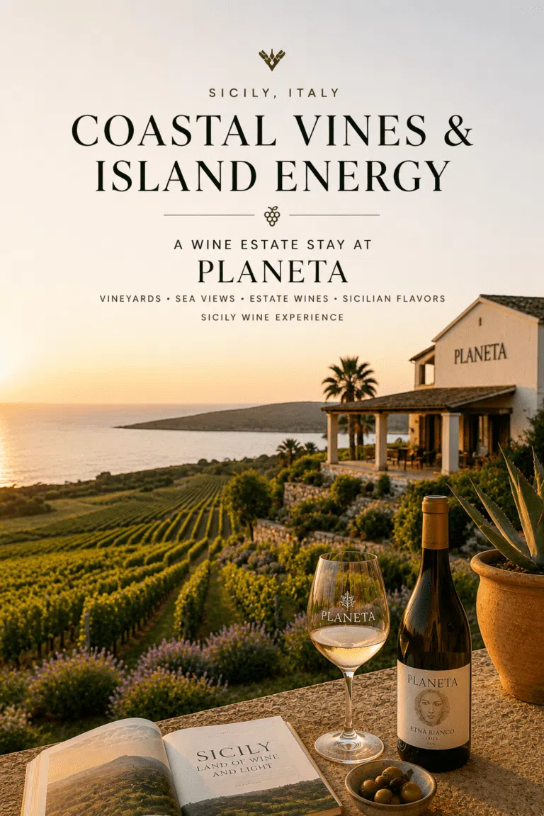 Sicily wine estate stay at Planeta vineyard with coastal views