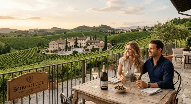 Borgoluce Veneto wine estate with vineyards and countryside luxury
