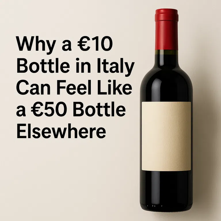 Affordable Italian wine enjoyed at a traditional Italian restaurant