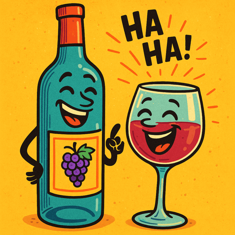 Seven funny wine joke playing cards for adults — humorous Italian wine humor series by thefinestitalianwine.com