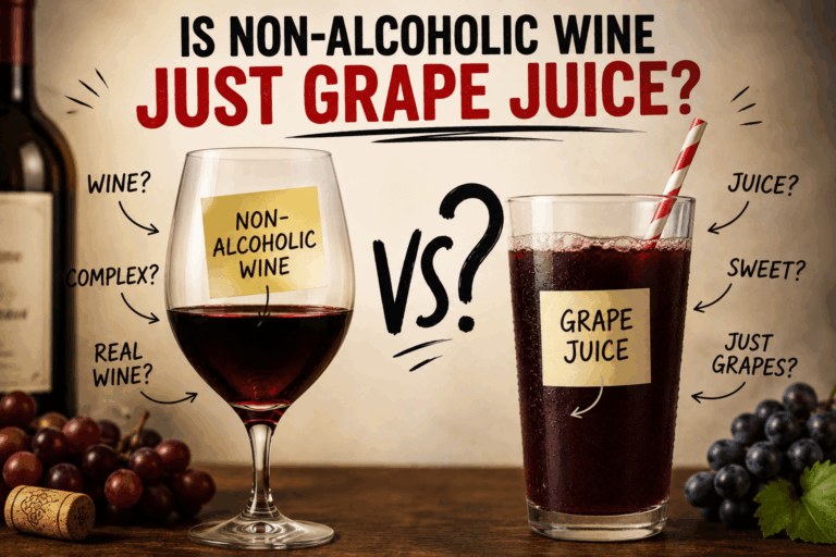 Non-alcoholic wine vs grape juice comparison