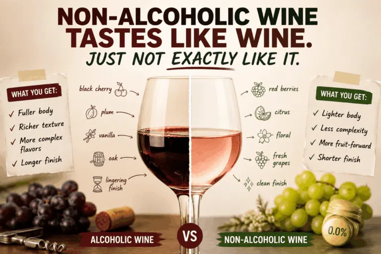 Alcoholic vs non-alcoholic wine taste, body, texture and flavor comparison