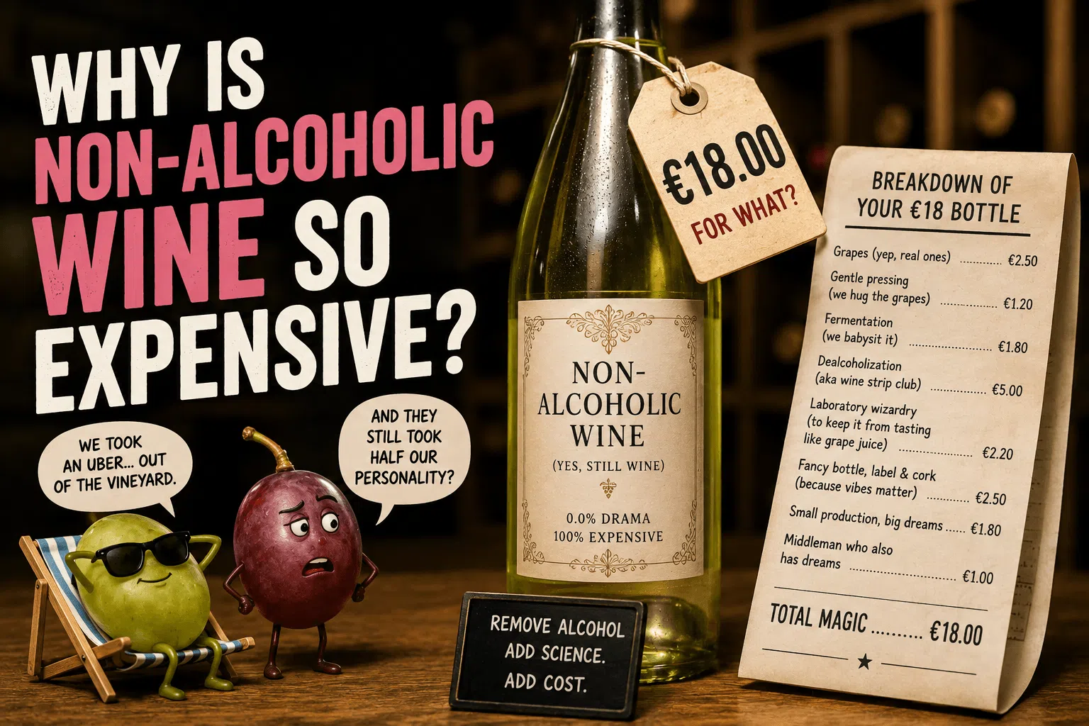 Why non-alcoholic wine is expensive and costs more to produce