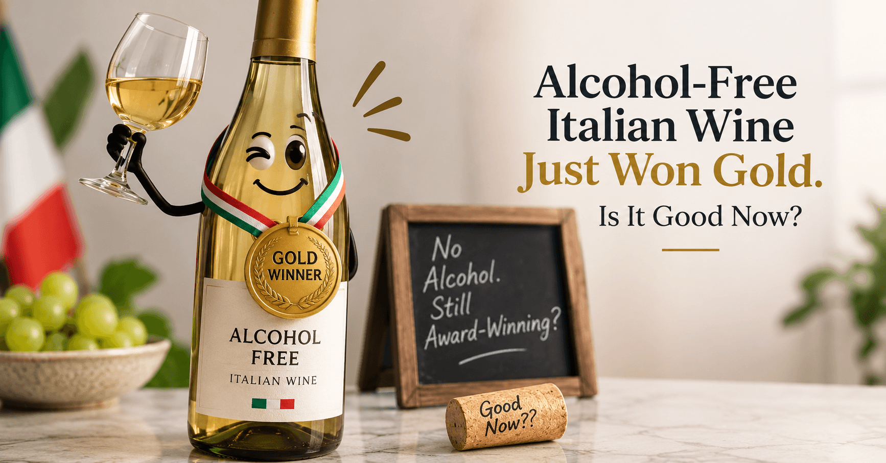 Alcohol-free Italian wine wins a gold medal at a wine competition