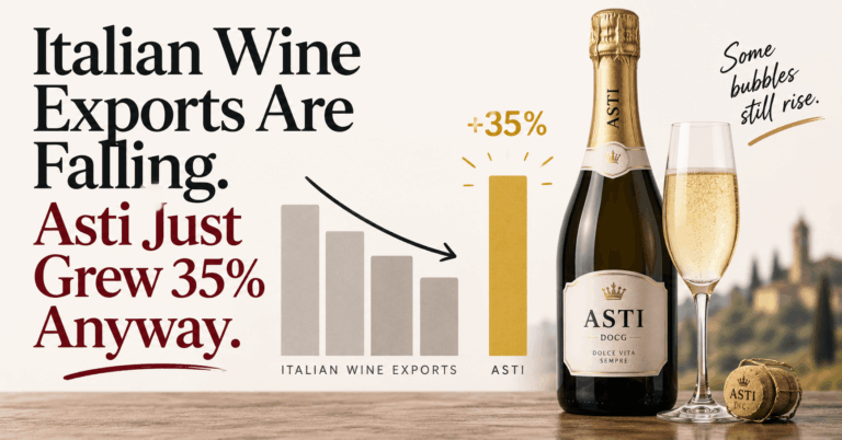 Italian wine exports falling while Asti wine grows 35 percent