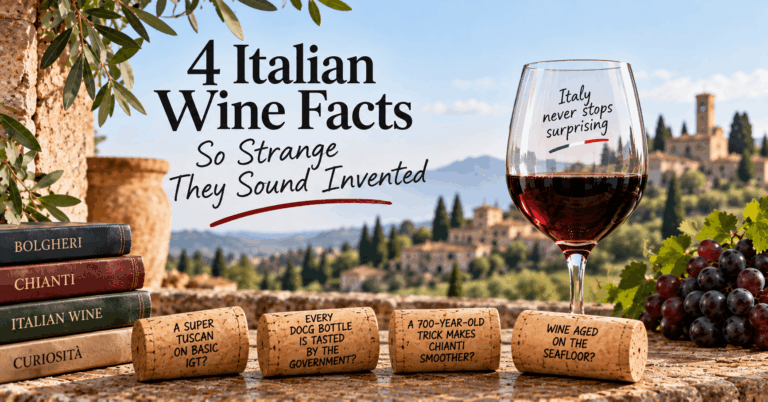 Four surprising Italian wine facts about Sassicaia, DOCG tasting, Chianti governo and underwater wine ageing
